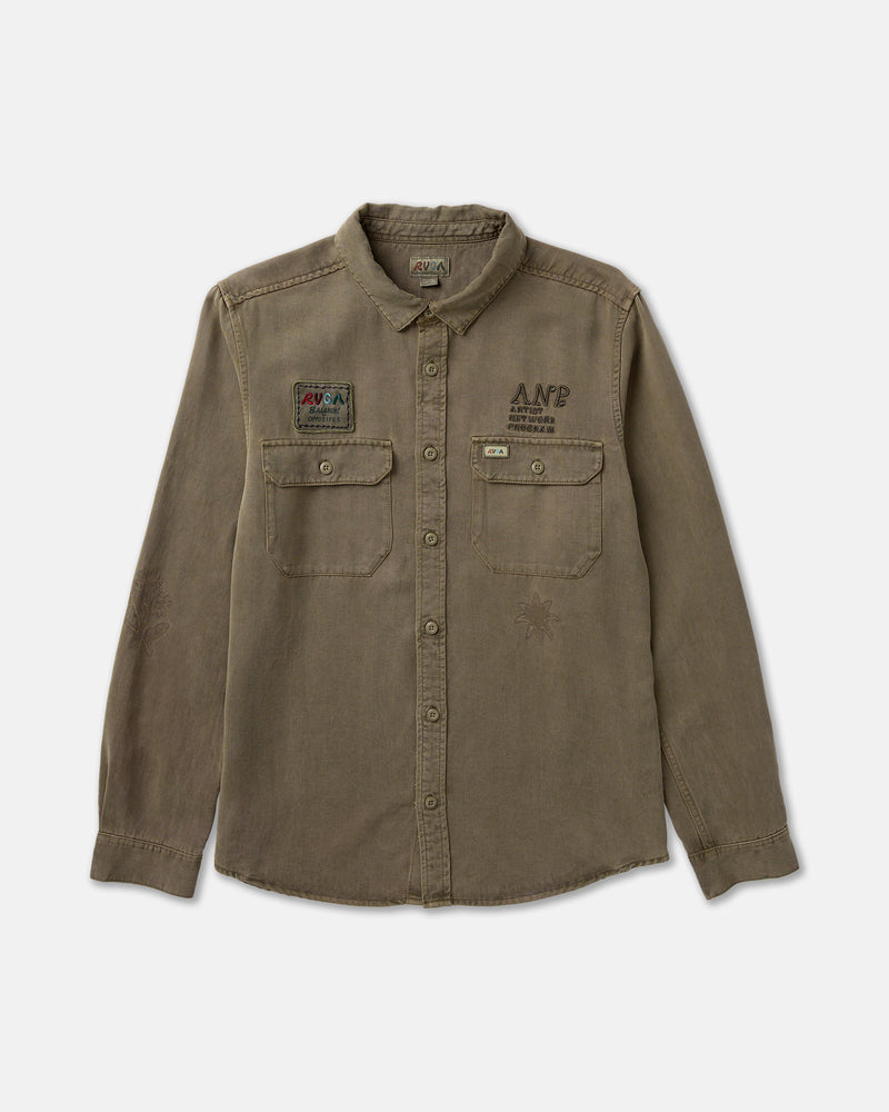 Mel G Moon Flower Long Sleeve Shirt- RVCA