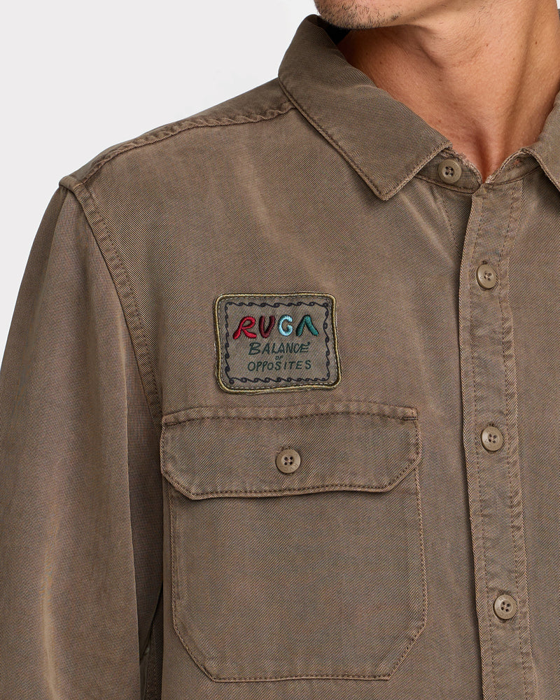 Mel G Moon Flower Long Sleeve Shirt- RVCA