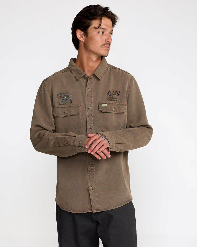 Mel G Moon Flower Long Sleeve Shirt- RVCA