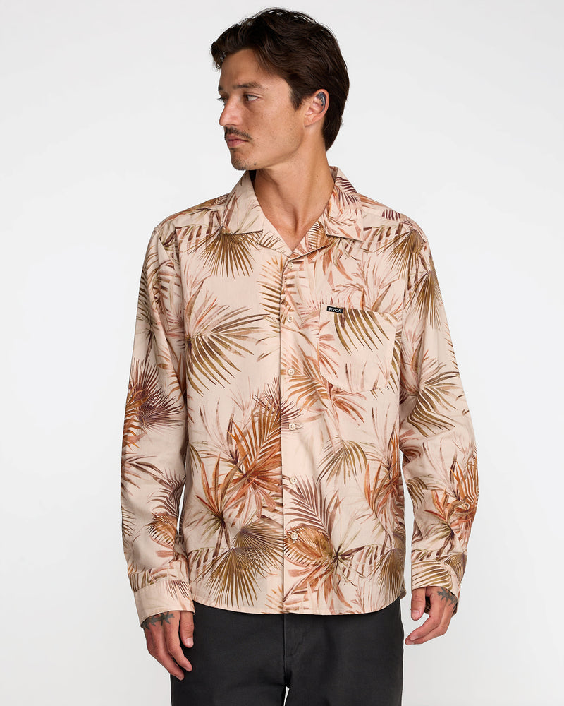 Mel G Palm Long Sleeve Shirt- RVCA