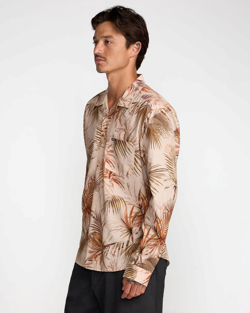 Mel G Palm Long Sleeve Shirt- RVCA