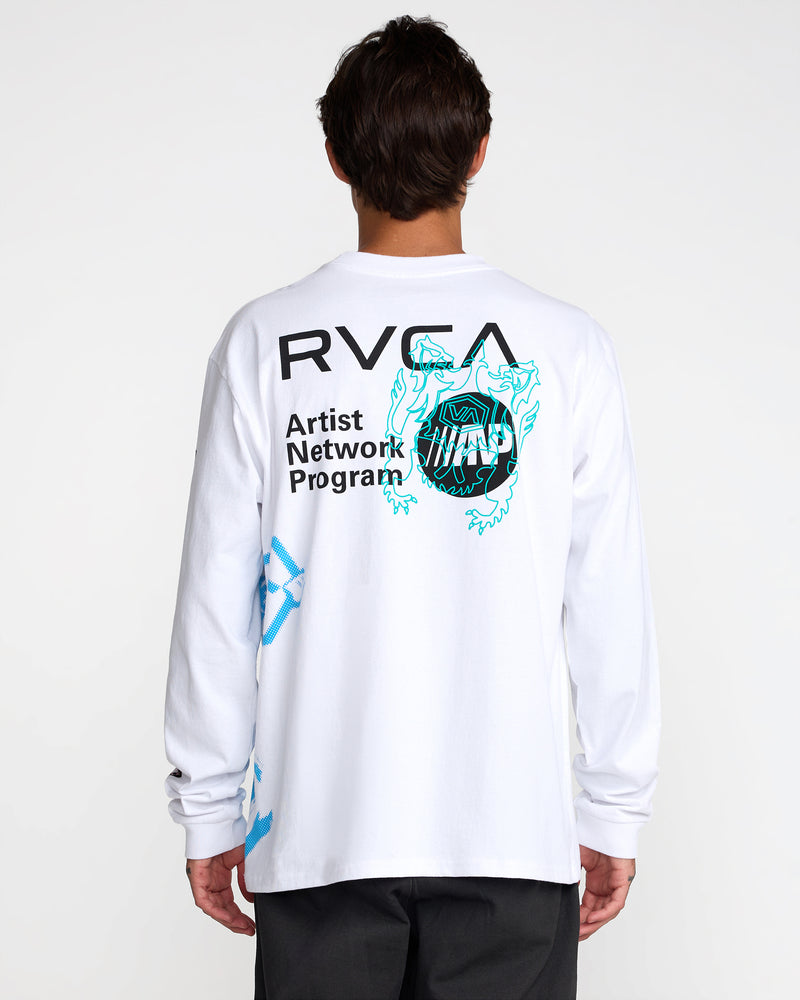 Overprint Long Sleeve Tee- RVCA