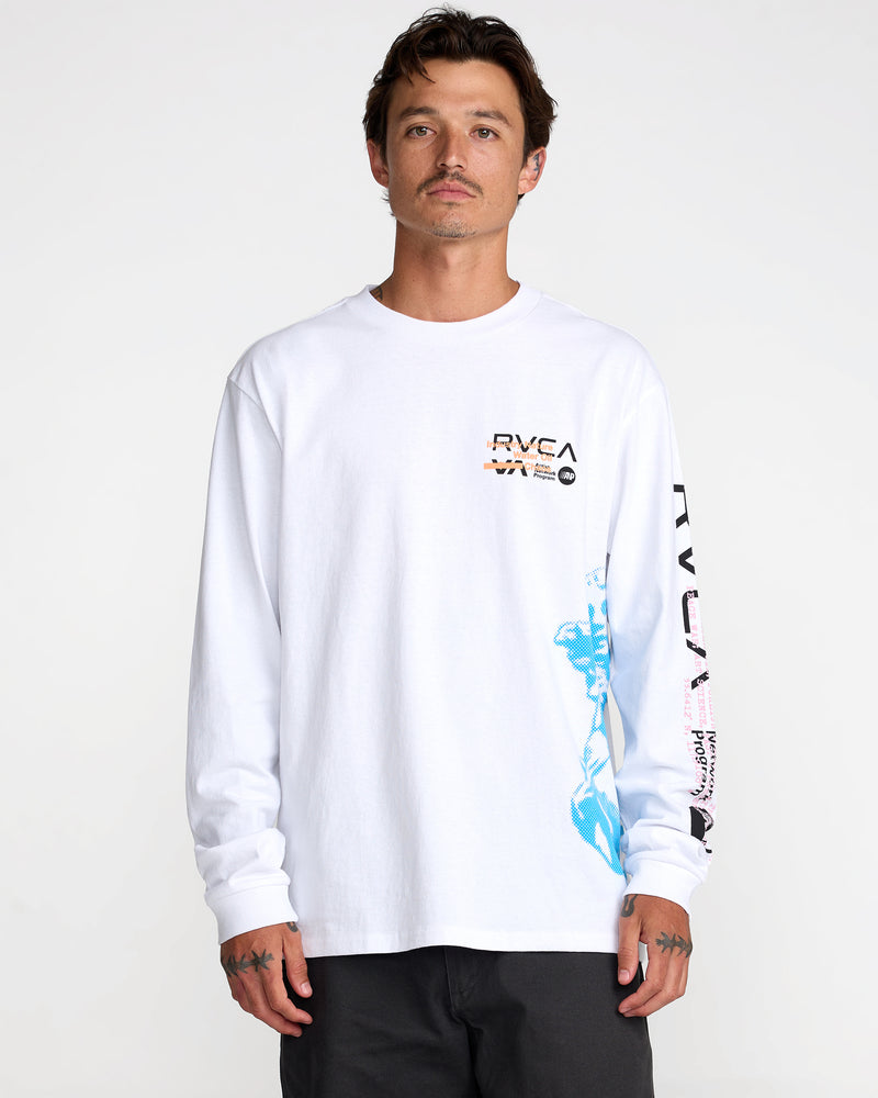 Overprint Long Sleeve Tee- RVCA
