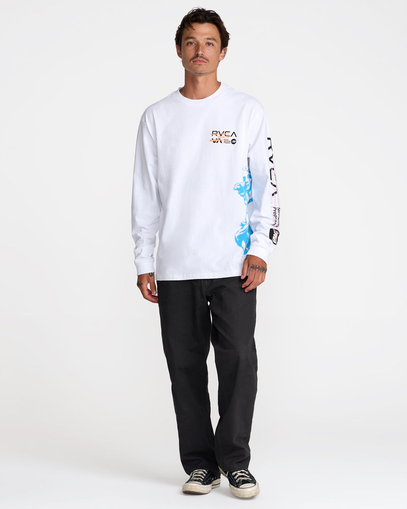 Overprint Long Sleeve Tee- RVCA