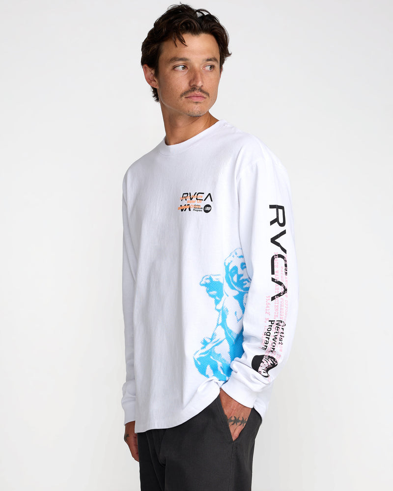 Overprint Long Sleeve Tee- RVCA