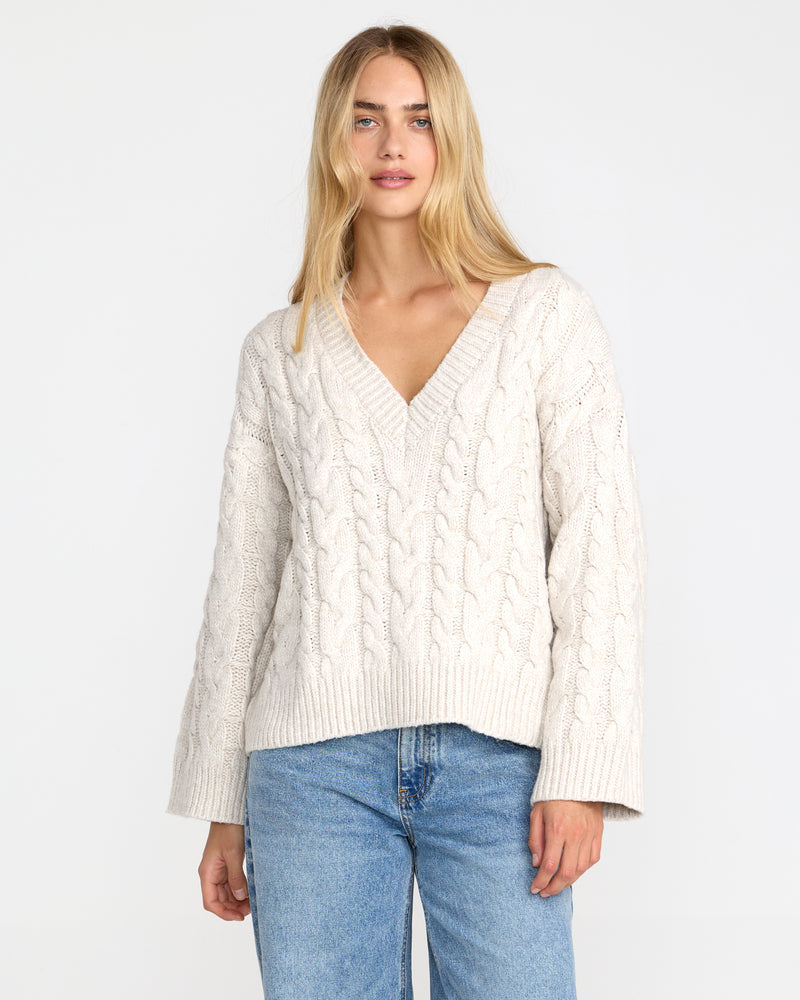 Cable V Neck Sweater - RVCA