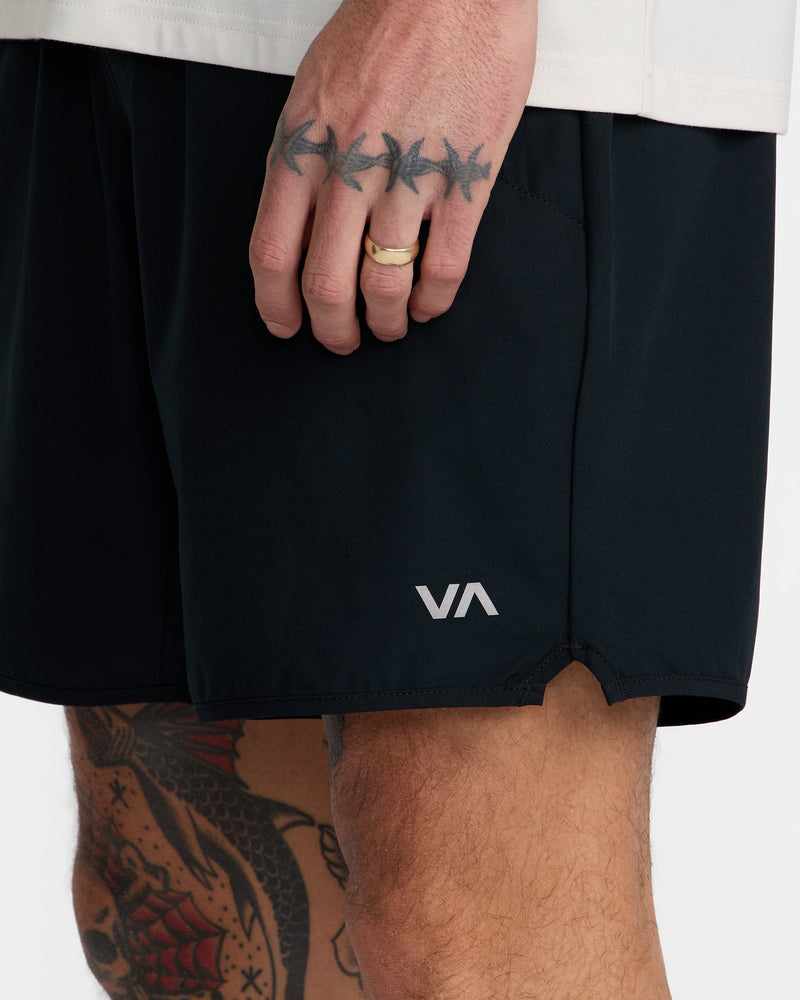 RVCA Yogger Active Stretch Short - Men's Activewear in Grid Print