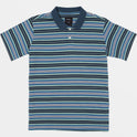 Boys Cassady Stripe Short Sleeve Polo T-Shirt - Petrol Blue