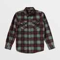 Boys Freeman Cord Print Long Sleeve Corduroy Shirt - College Green