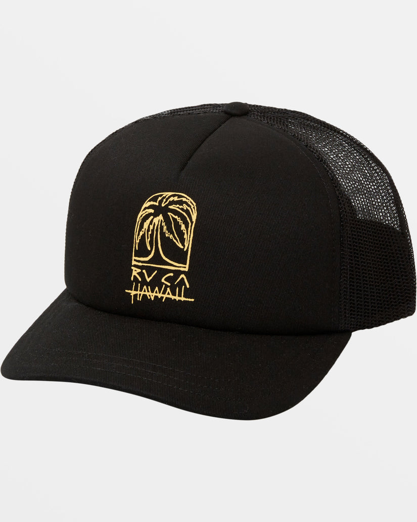 Sketchy Palm Trucker Hat - RVCA Black