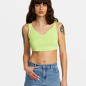 Roundabout Sweater Tank V-Neck Sweater - Neon Green