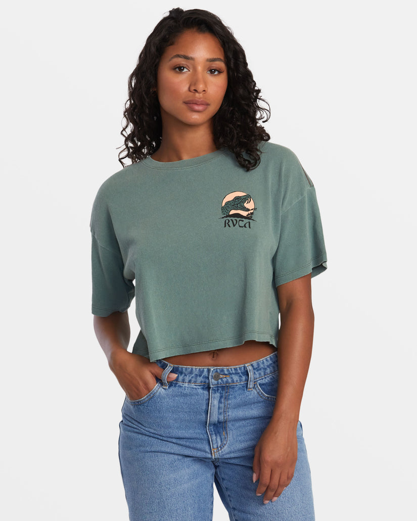 Boyfriend Crop Tee 2 T-Shirt - Jade