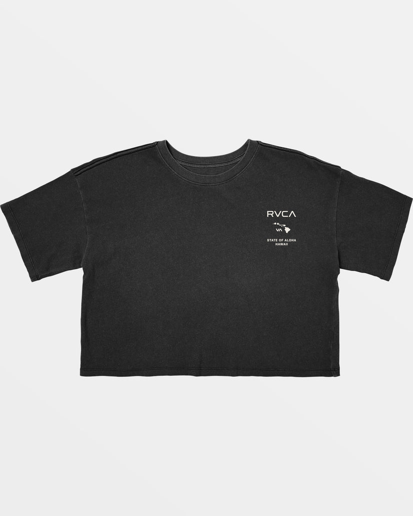 State Of Aloha Cropped T-Shirt - Washed Black