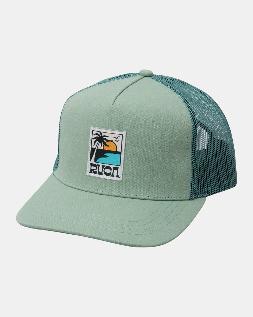 Palm Set Trucker Hat - Granite Green