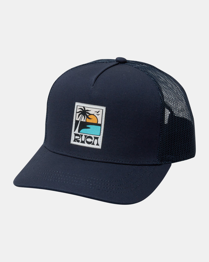 Palm Set Trucker Hat - Navy
