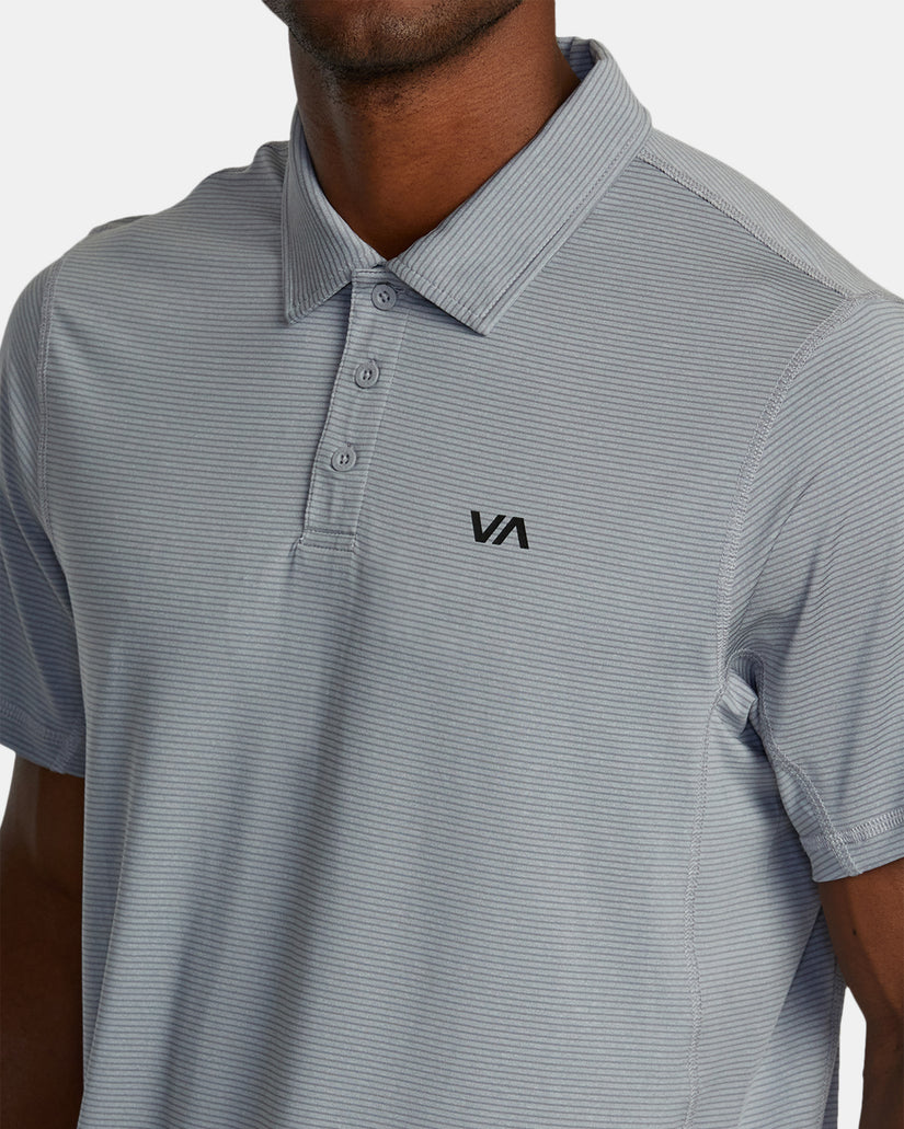 VA Sport Vent Technical Polo Shirt - Chalk Stripe