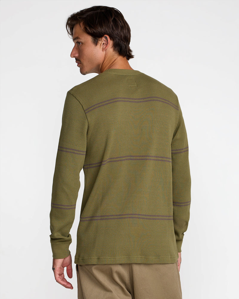 Dayshift Long Sleeve Stripe Thermal- RVCA