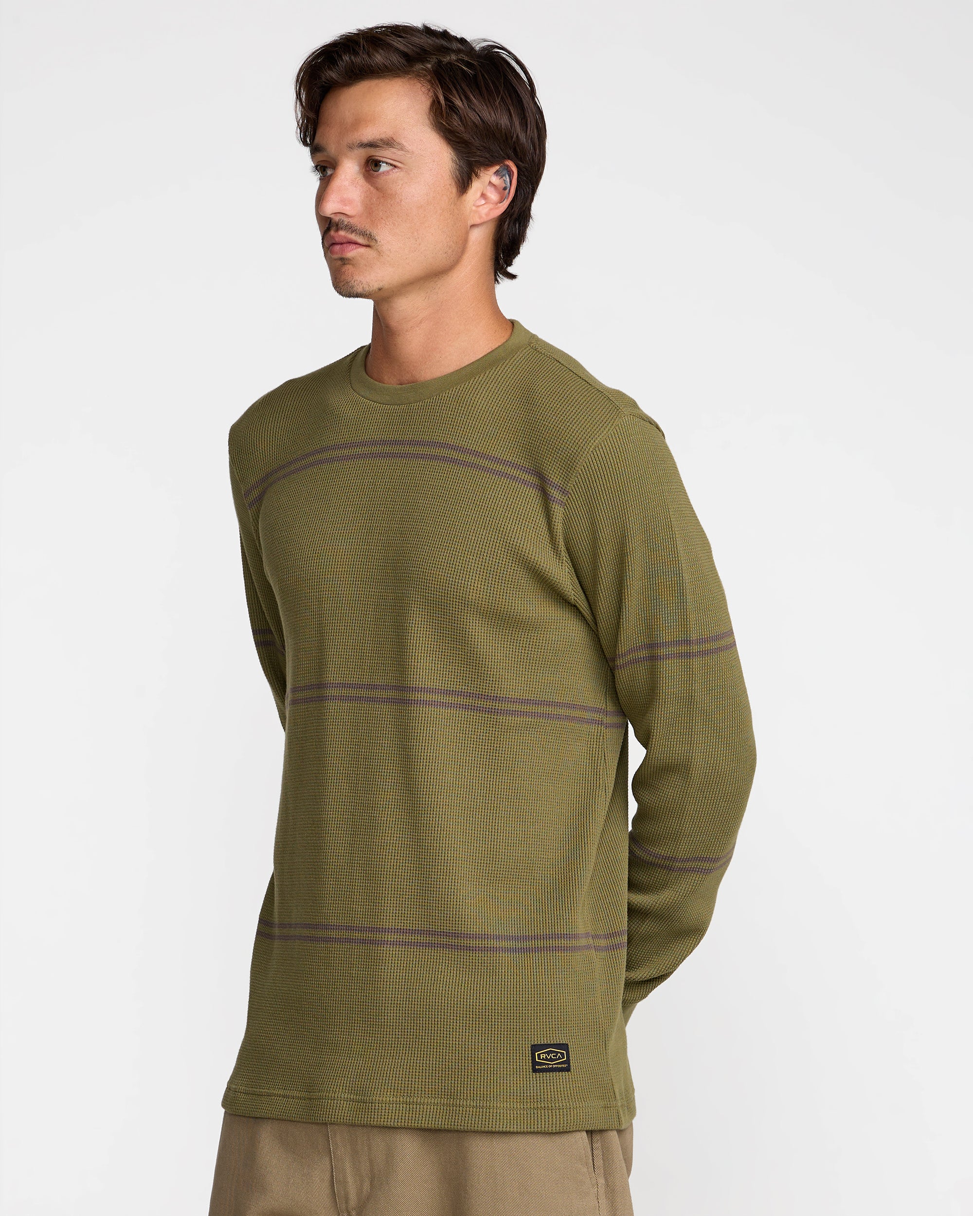Dayshift Long Sleeve Stripe Thermal - RVCA