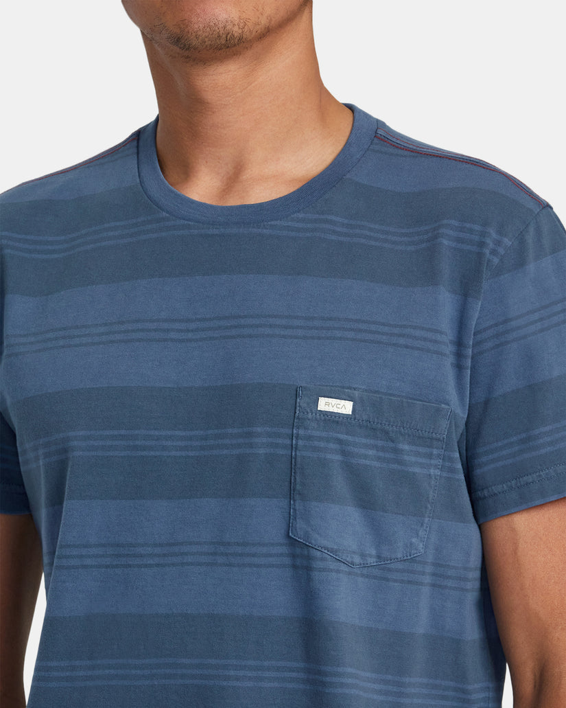 PTC Stripe Short Sleeve Knit - Petrol Blue