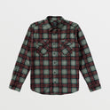 Freeman Cord Print Long Sleeve Shirt - College Green