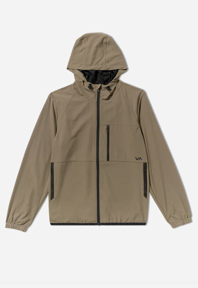 Beige jacket with a hood on a white background