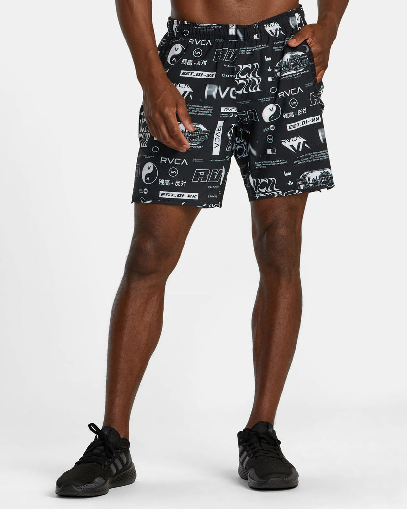 Yogger Stretch Elastic Waist Shorts 17" - All Brand All Over