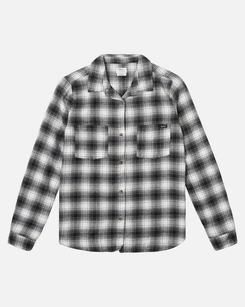 Figueroa Oversized Flannel Shirt - True Black