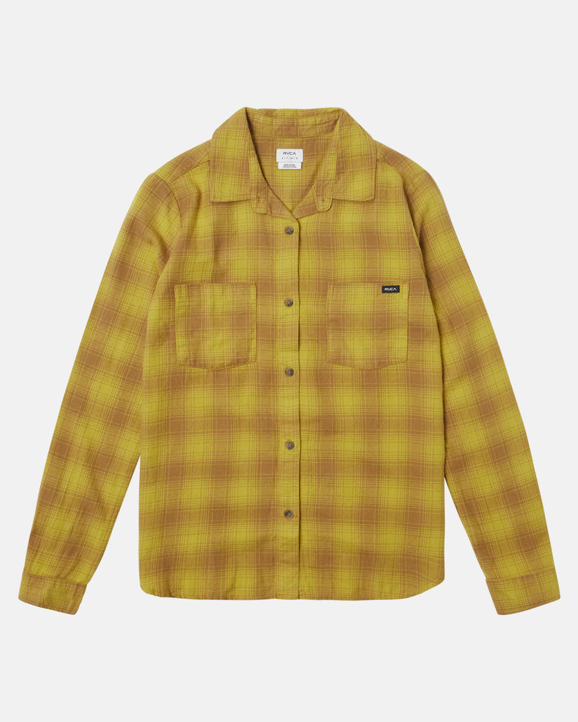 Figueroa Oversized Flannel Shirt - Vintage Gold