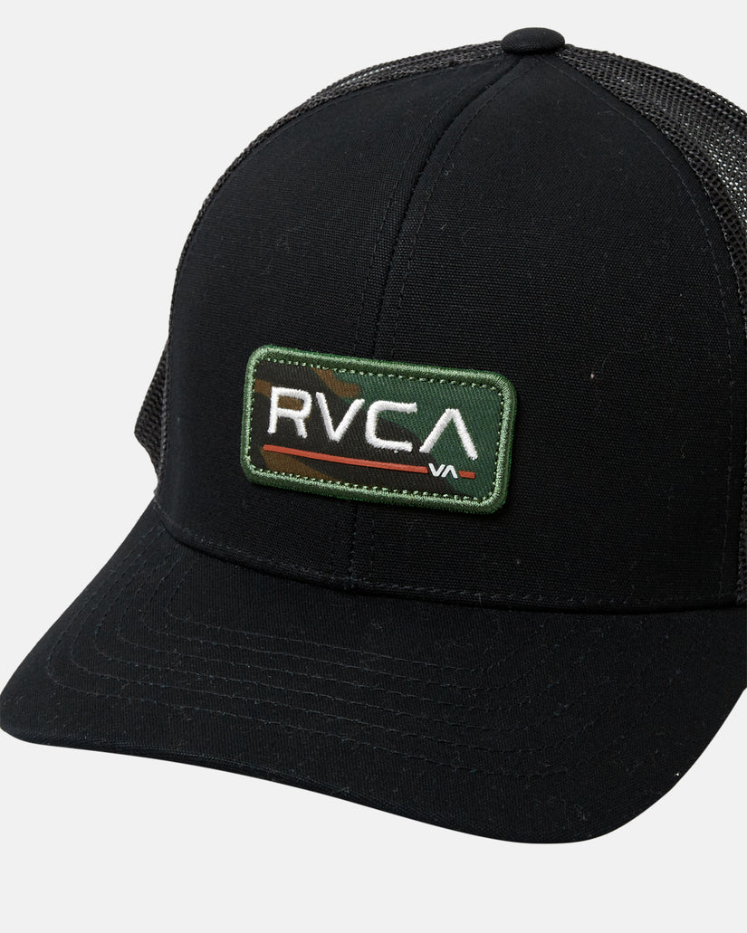 RVCA Curved Trucker Hat - Black Camo