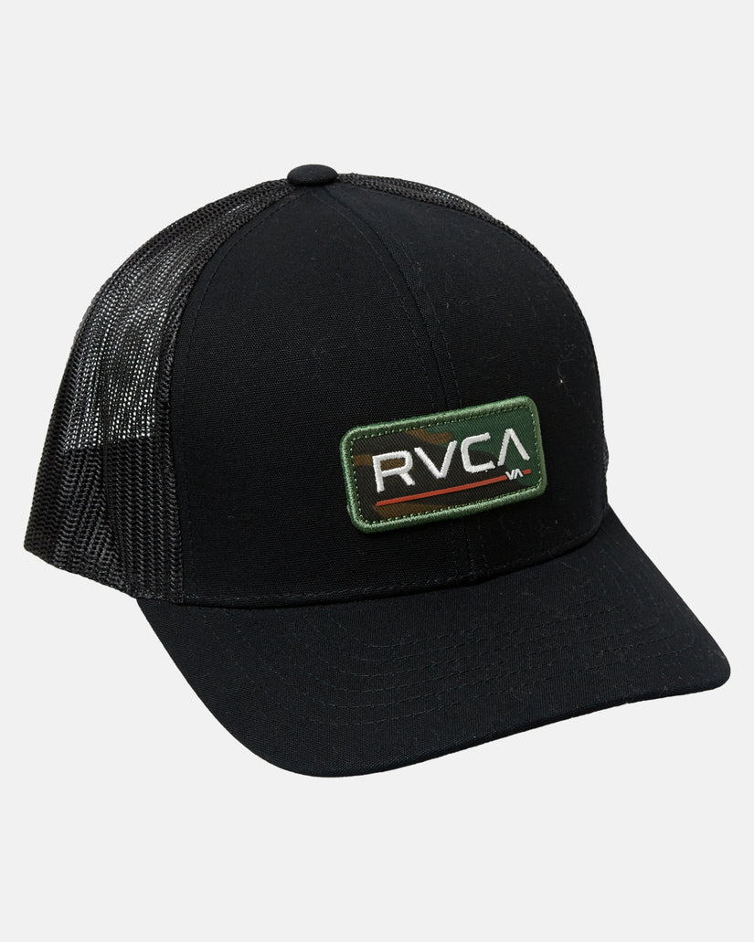 RVCA Curved Trucker Hat - Black Camo