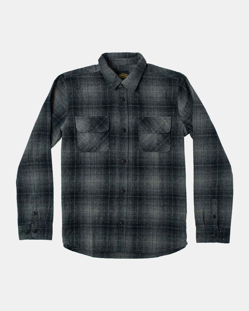 Boys Dayshift Flannel Long Sleeve Shirt - RVCA Black
