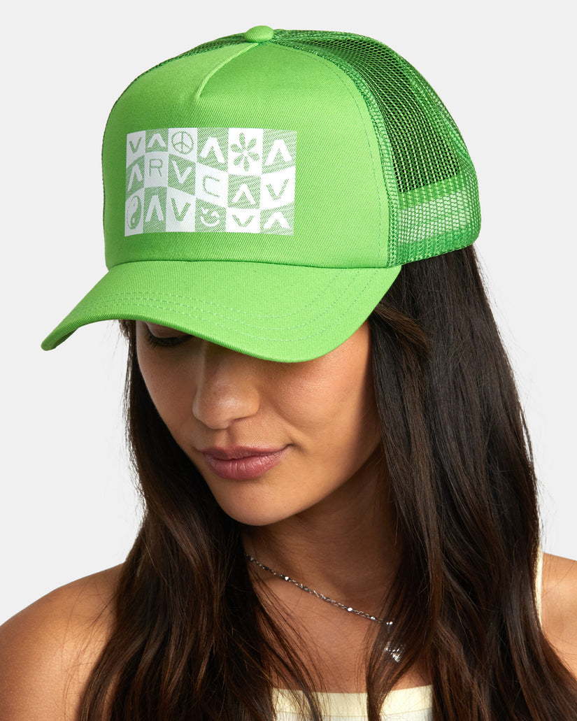 Checker Trucker Hat - Green