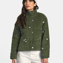 Eezeh Embroidered Puffer Jacket - Leaf