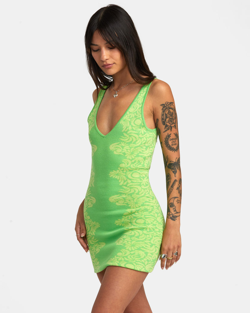 Mai Tai Knitted Bodycon Dress - Green Flash