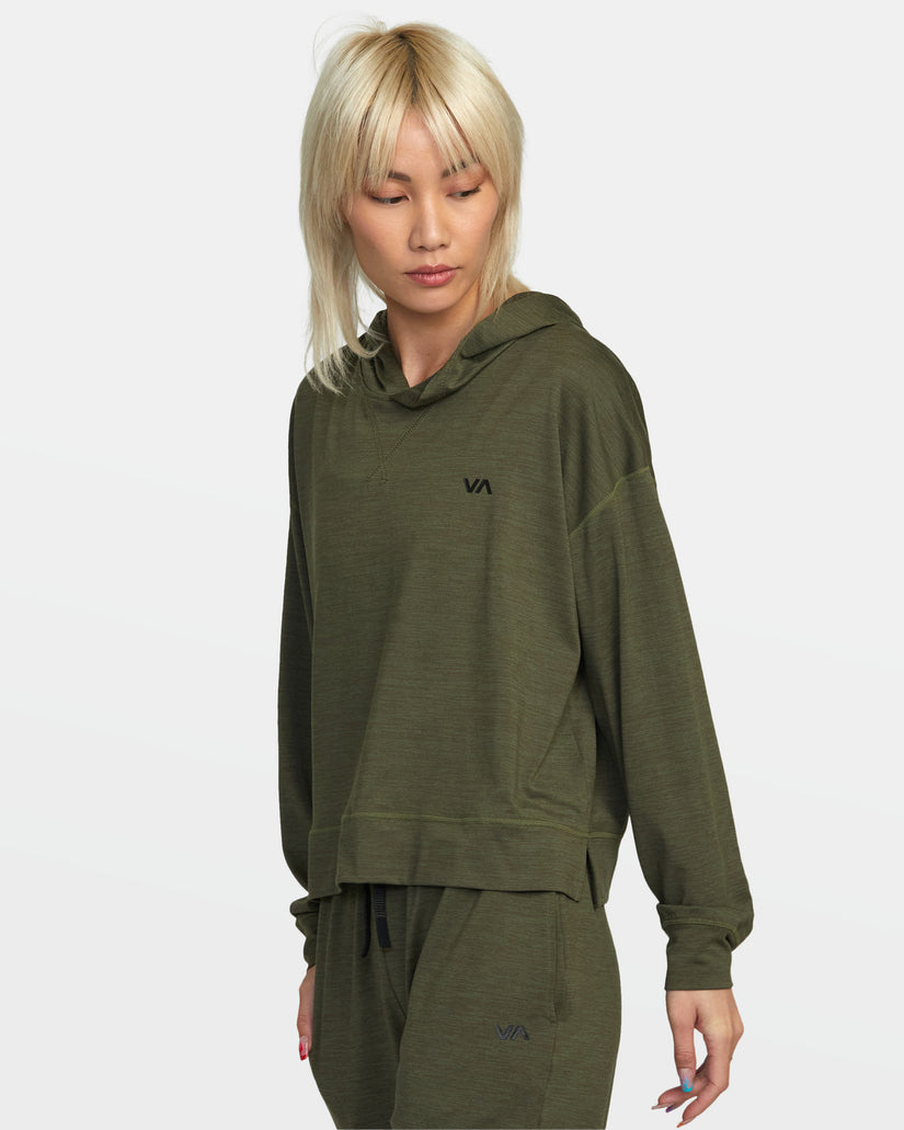 C-Able Cropped Workout Hoodie - Olive