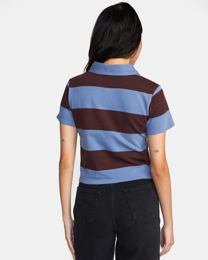 Replay Cropped Polo Tee - Infinity Blue
