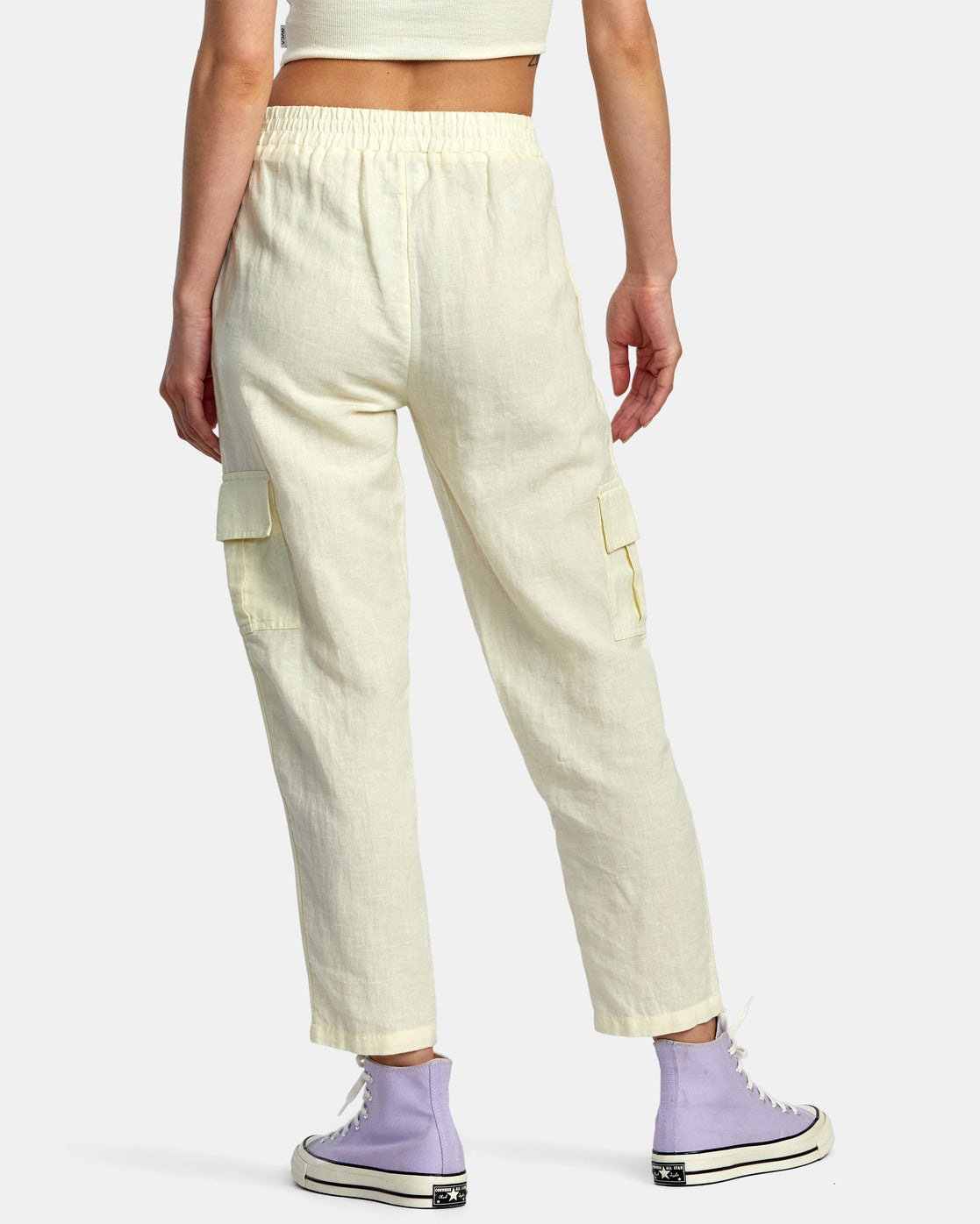Shape Cream Pocket Detail Wide Leg Cargo Pants | PrettyLittleThing USA