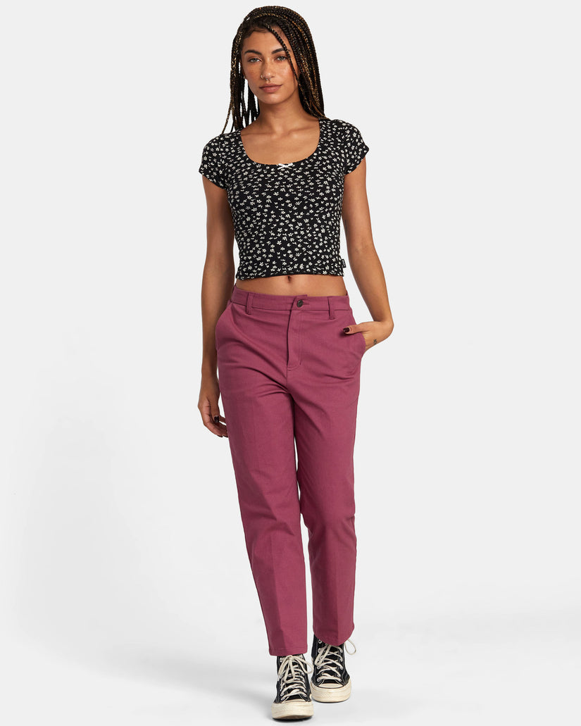Weekend Stretch Pants - Mulberry –