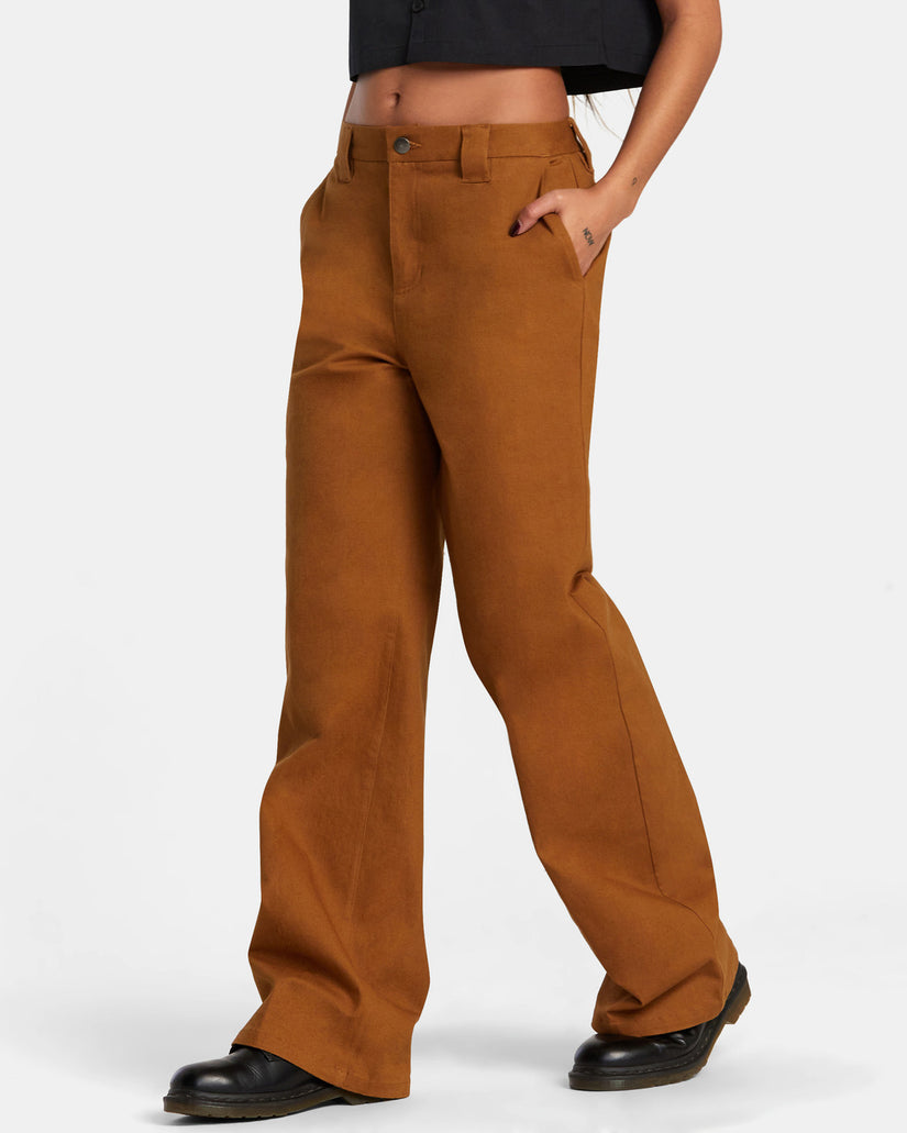 Coco Wide Leg Pants - Workwear Brown