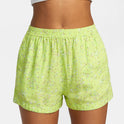 Sawyer Print Elastic Waist Shorts - Neon Green