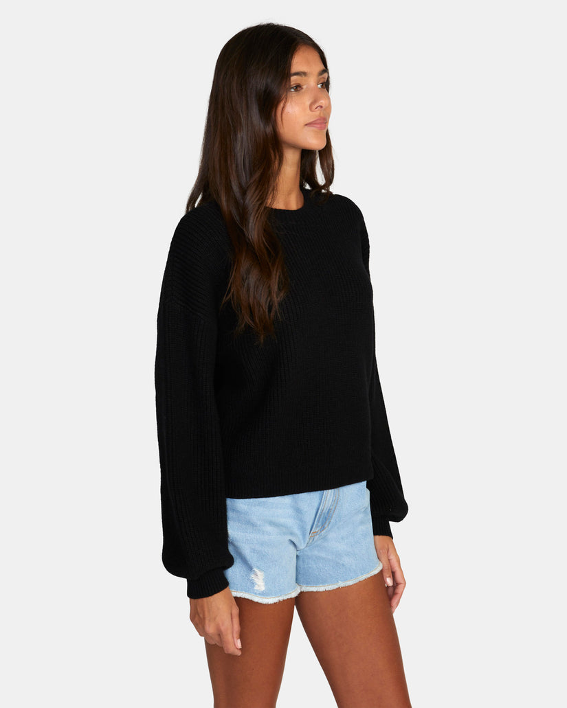 Dip In Pullover Sweater - Black