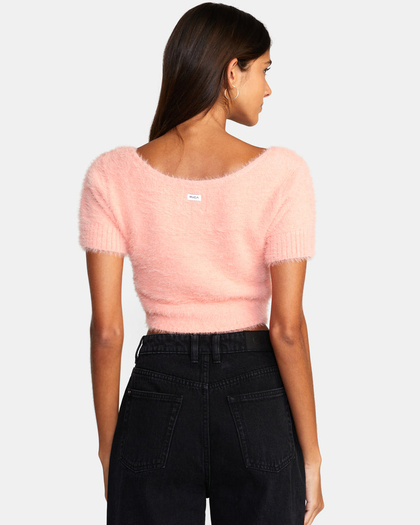 Murray Cropped Sweater - Coral