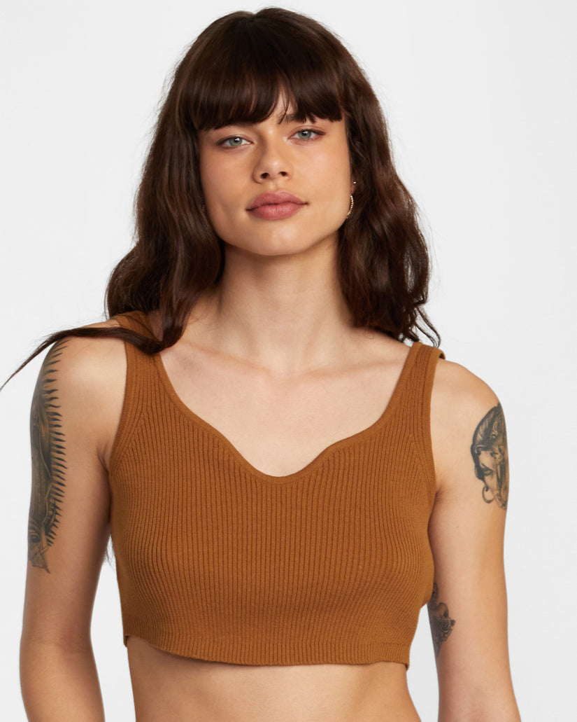 Roundabout Sweater Tank V-Neck Sweater - Workwear Brown