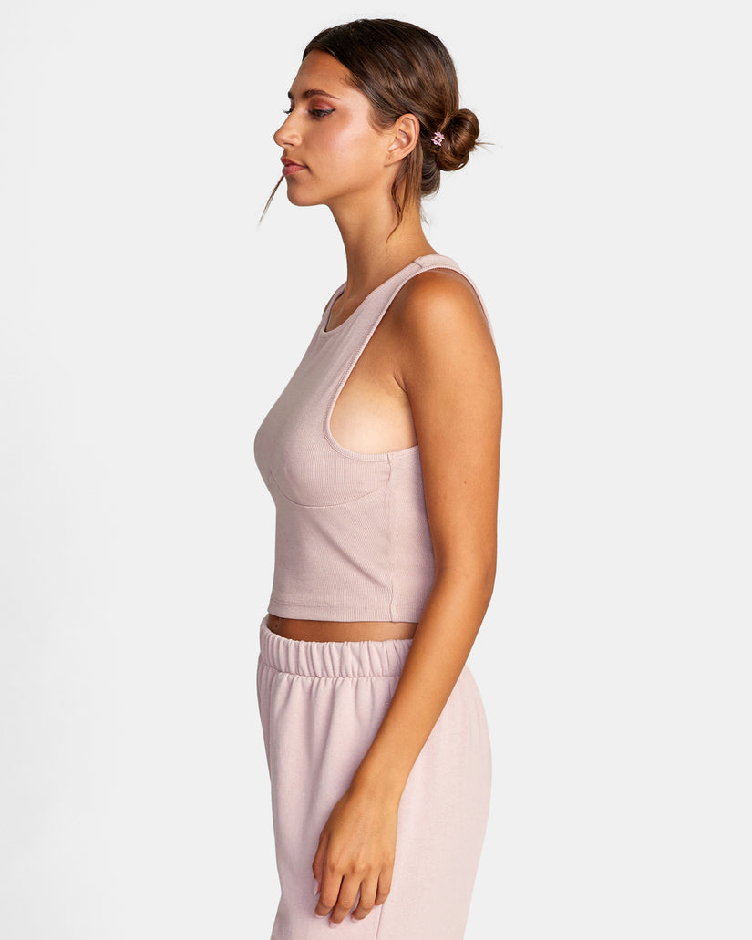 Test Drive Cropped Tank Top - Dusty Rose
