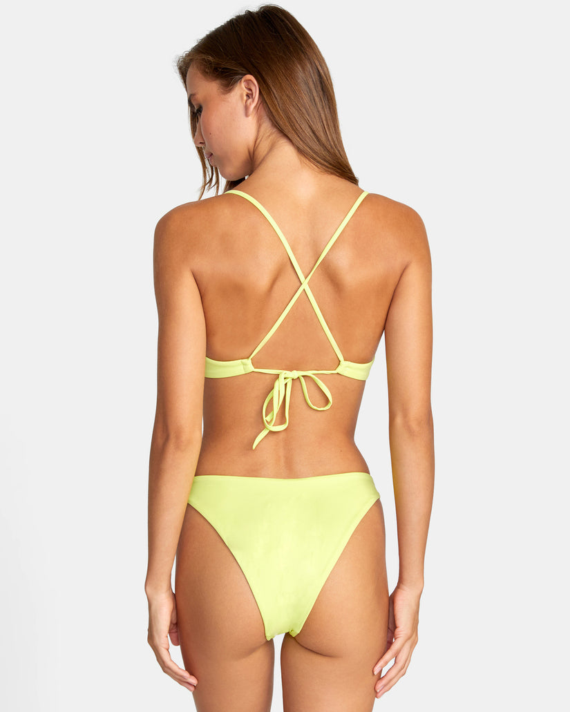 Solid Crossback Bikini Top - Limeade