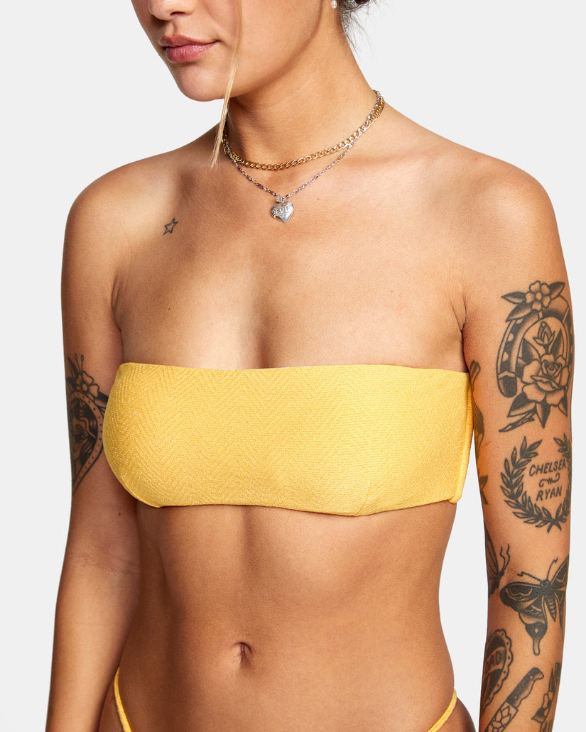 Brightside Bandeau Bikini Top - Marigold