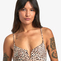 Meow V-Wire Crop Top Bikini Top - Java