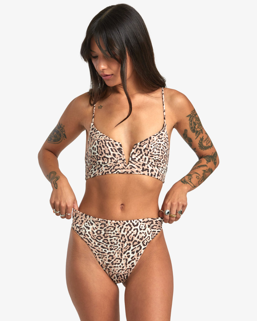 Meow V-Wire Crop Top Bikini Top - Java