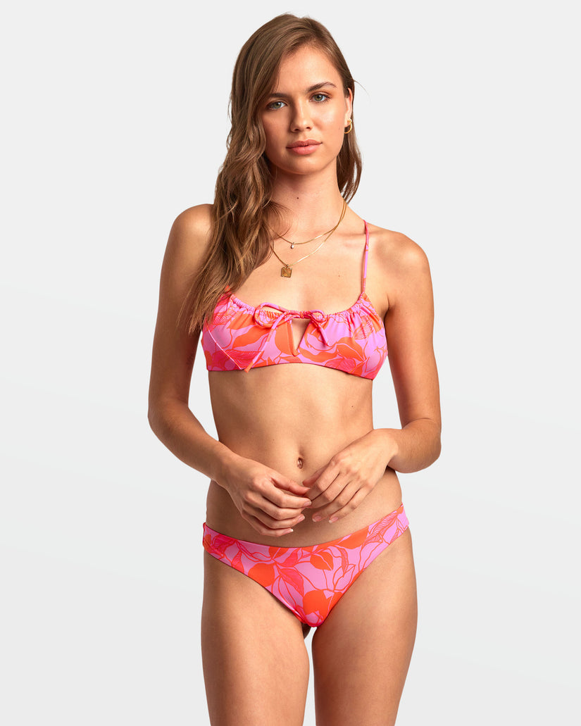 Peony Tie Front Crossback Bikini Top - Torched Ginger