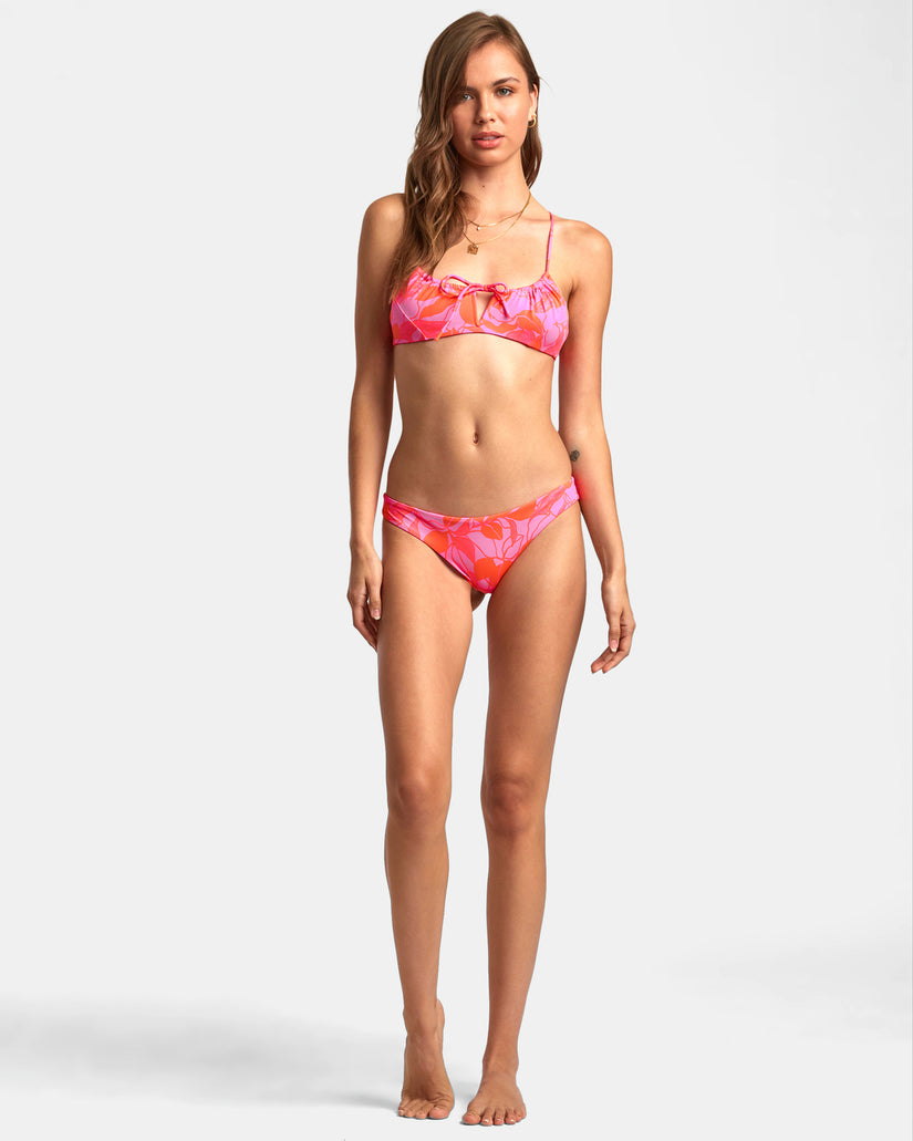 Peony Tie Front Crossback Bikini Top - Torched Ginger